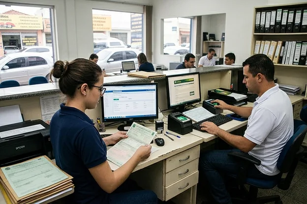 Processo de licenciamento de veículos com despachantes.